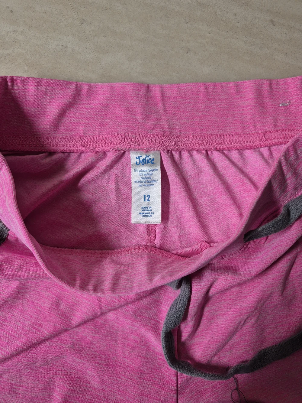 Justice Pink Active Shorts with Gray Trim